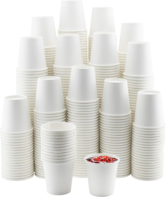 NYHI 500 Pack 6 oz White Disposable Coffee Cups - Hot & Cold Beverages