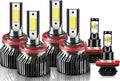 Compatible For Nissan Altima H11+H8 High/Low Beam Bulbs - 6500K Bright