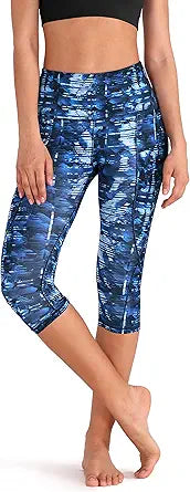 ODODOS Women's High Waisted Yoga Capris with Pockets for Comfort