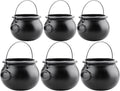 PMU Halloween Cauldron Pot Kettle - Black Plastic Witch Bowl