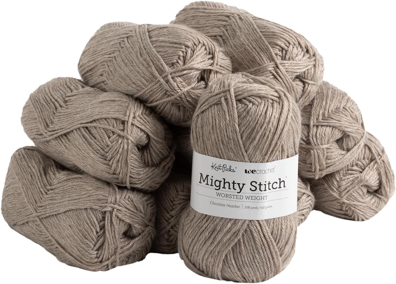 Knit Picks Mighty Stitch Yarn Pack - 10 Skeins of Brown Yarn