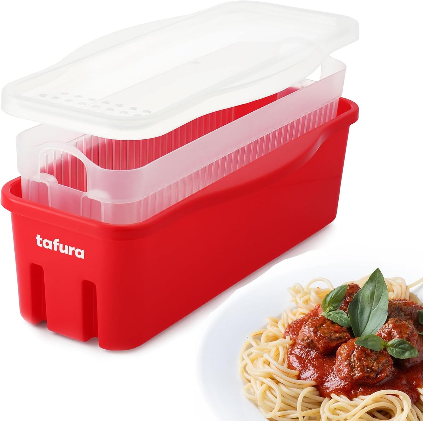 Fast Strain Tafura Microwave Pasta Cooker - BPA Free