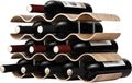 Countertop Wine Rack 14 Bottle Freestanding 4 Tier - Wavy Wooden