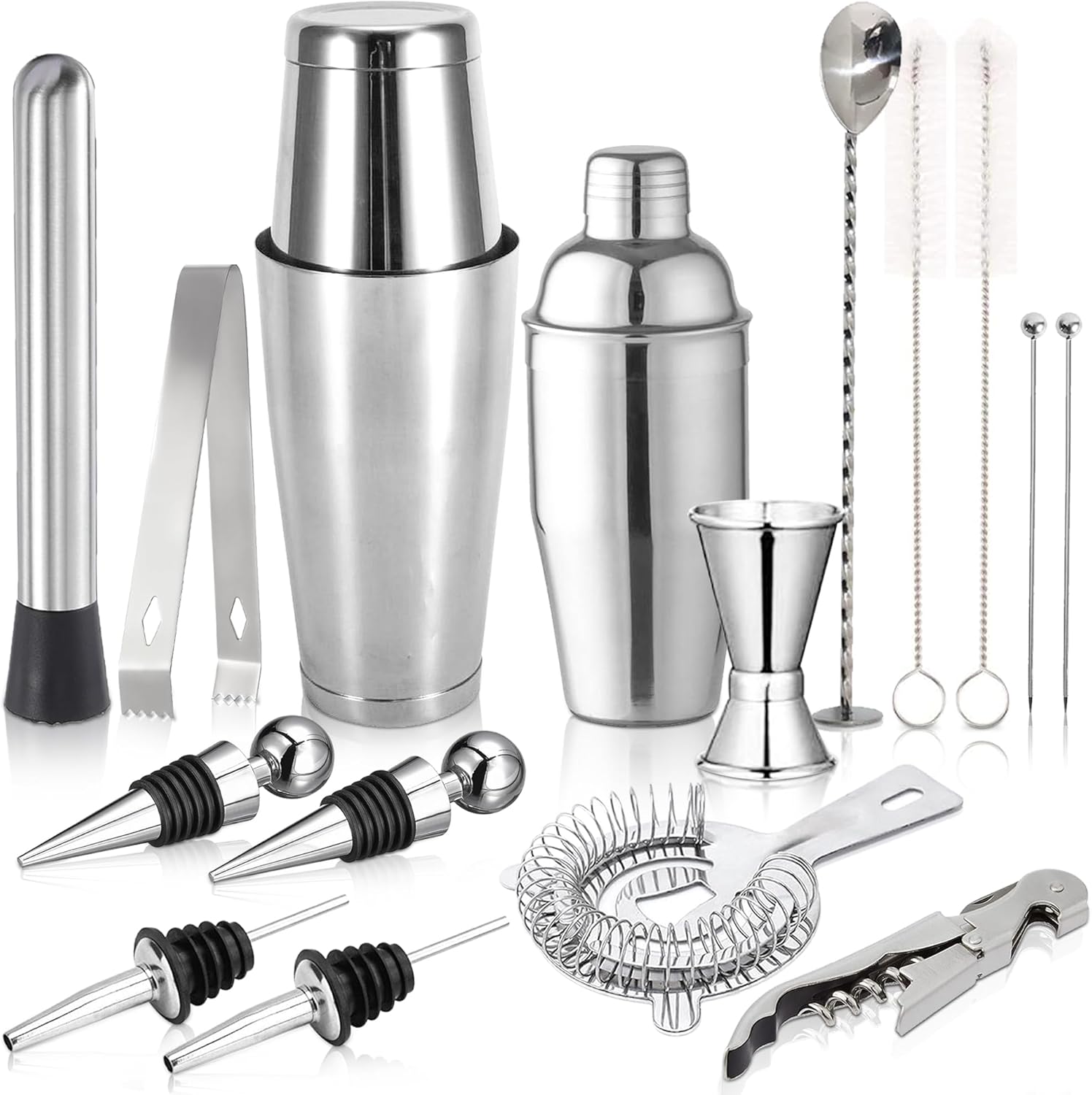 Stainless Steel Bartender Kit - Ultimate Cocktail Mixing Set
