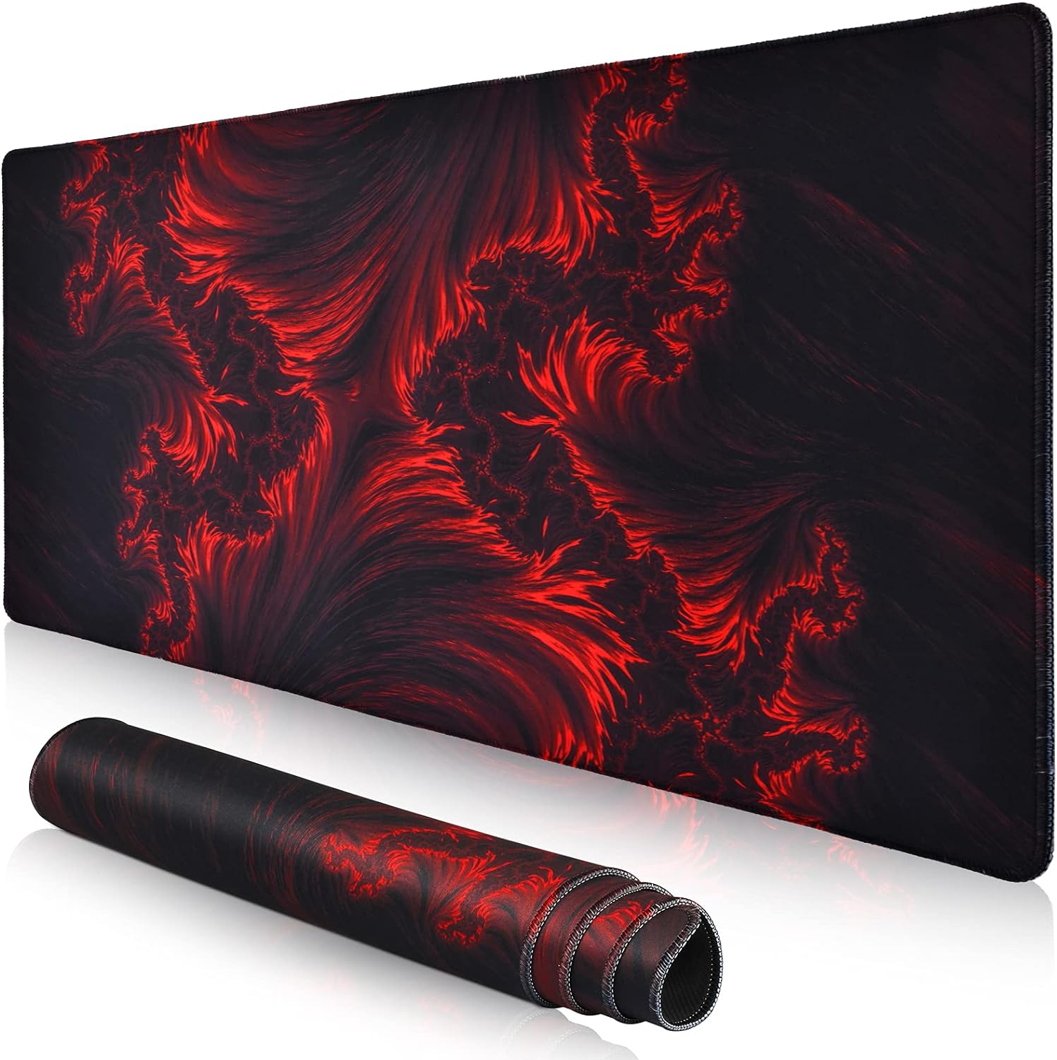 XL Flame Gaming Mouse Pad by VeeCom - Non-Slip Base