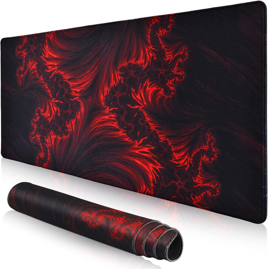 XL Flame Gaming Mouse Pad by VeeCom - Non-Slip Base
