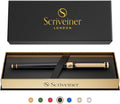 Scriveiner Black Lacquer Rollerball Pen - Luxury Real Gold Plating
