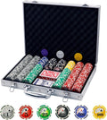 Poker Chips with Numbers 500PCS Set - Casino Weight Aluminum Case
