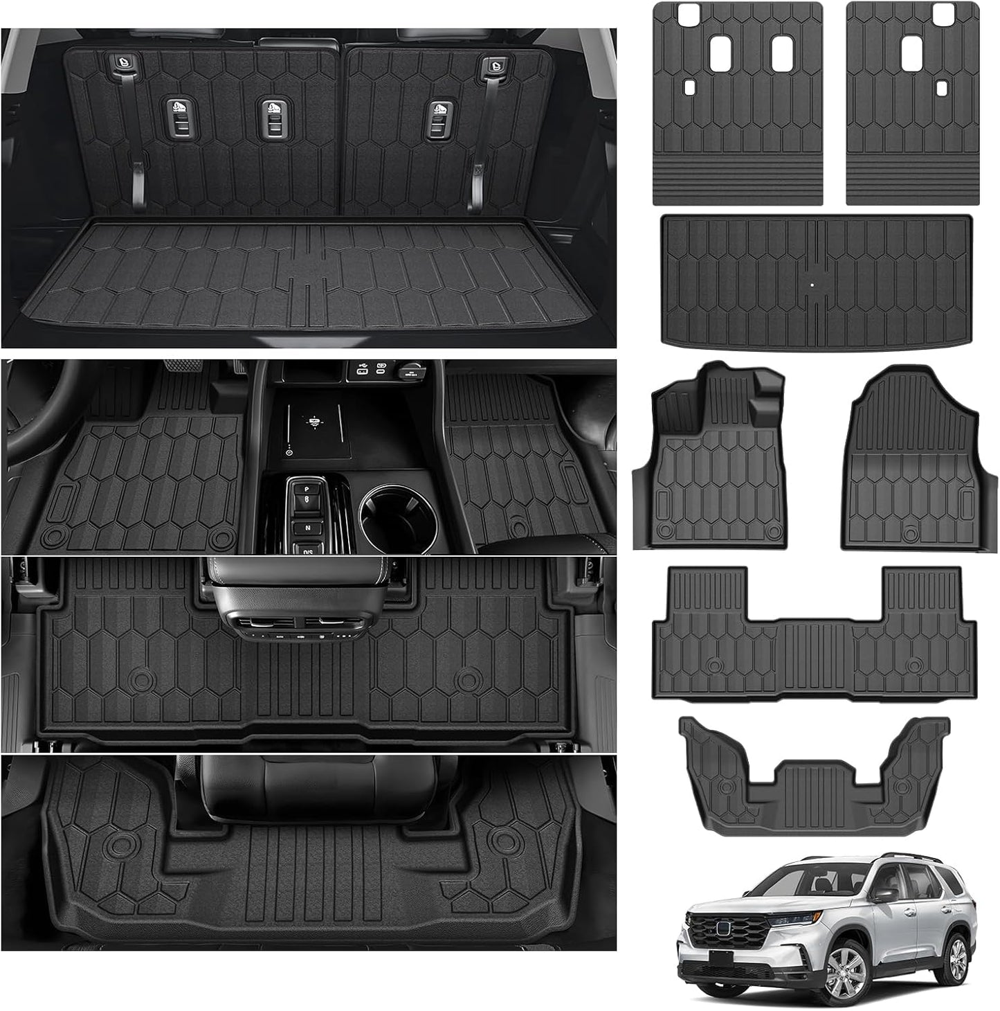 Powerty Floor Mat for Honda Pilot 2023-2026 - All Weather