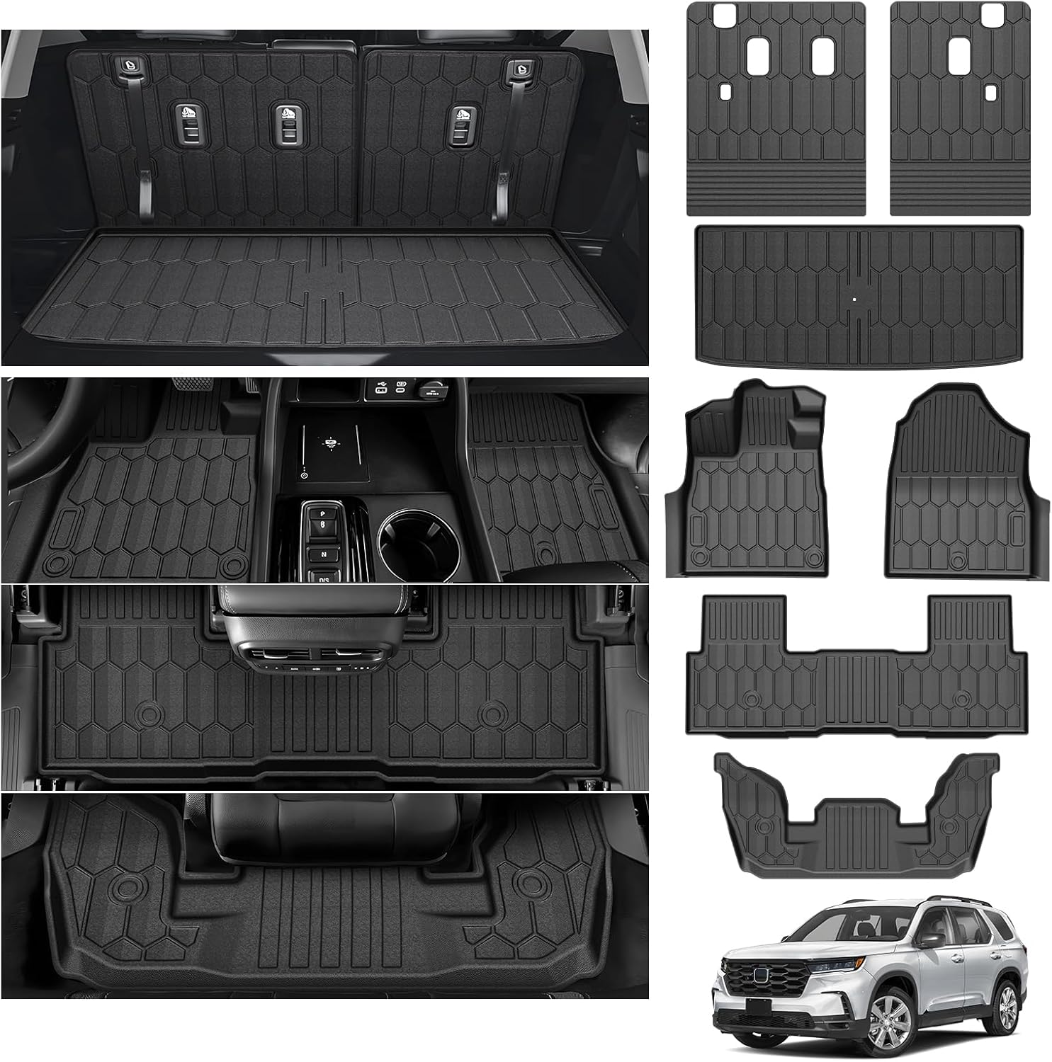 Powerty Floor Mat for Honda Pilot 2023-2026 - All Weather