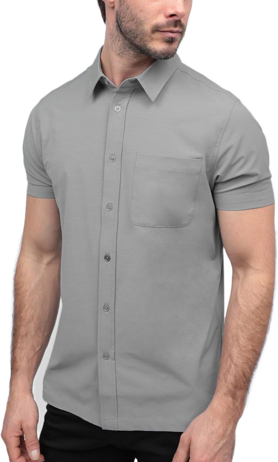 INTO THE AM Men's Short Sleeve Button Up Shirt for Any Occasion