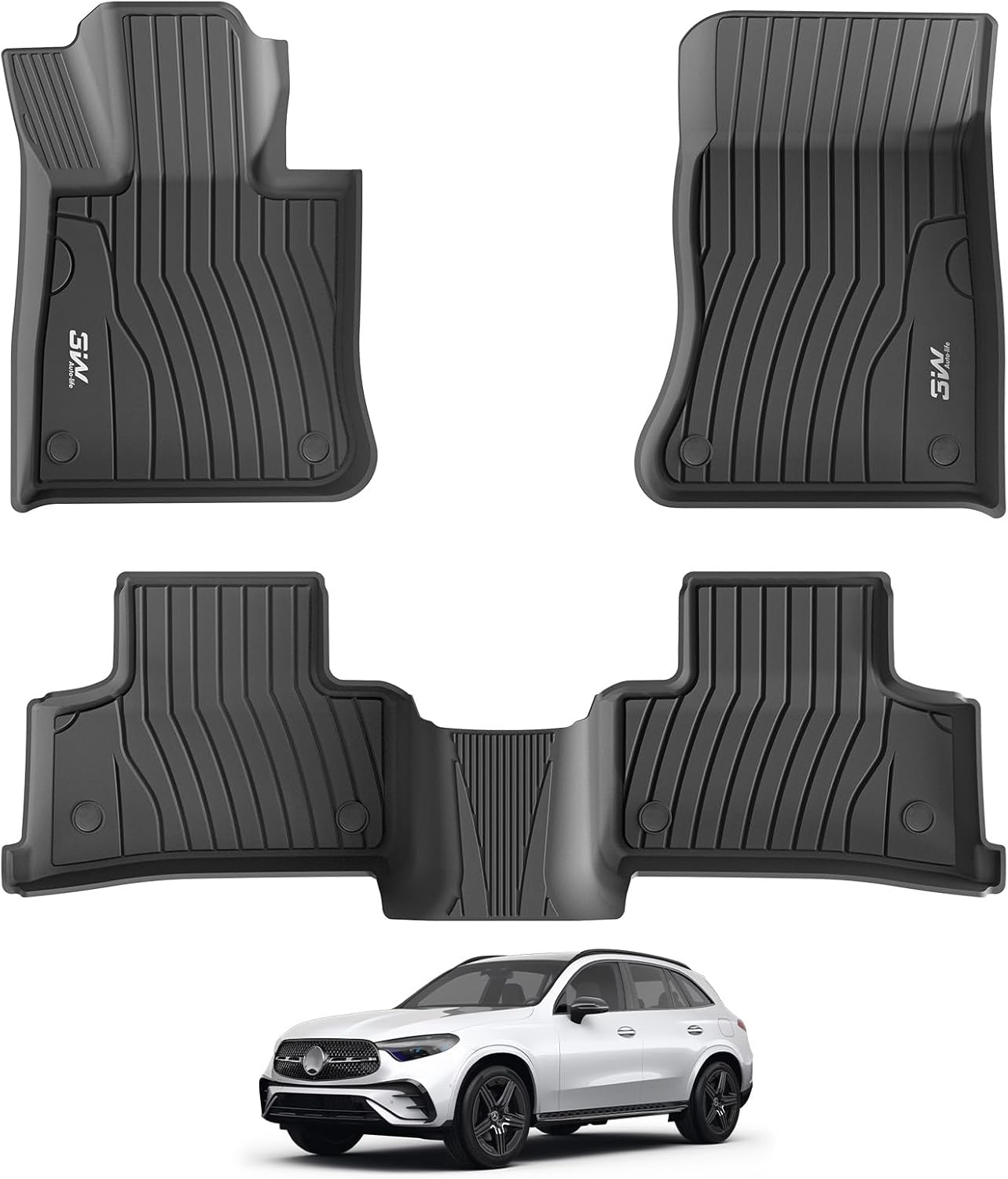 3W Floor Mats for Benz GLC 2023-2026 - Custom Fit TPE Liners