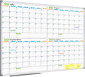 Magnetic Dry Erase Calendar Whiteboard 48 x 36 in - 4 Month Planner
