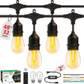 50FT Outdoor String Lights Waterproof with 30+2 Bulbs - Cozy Patio