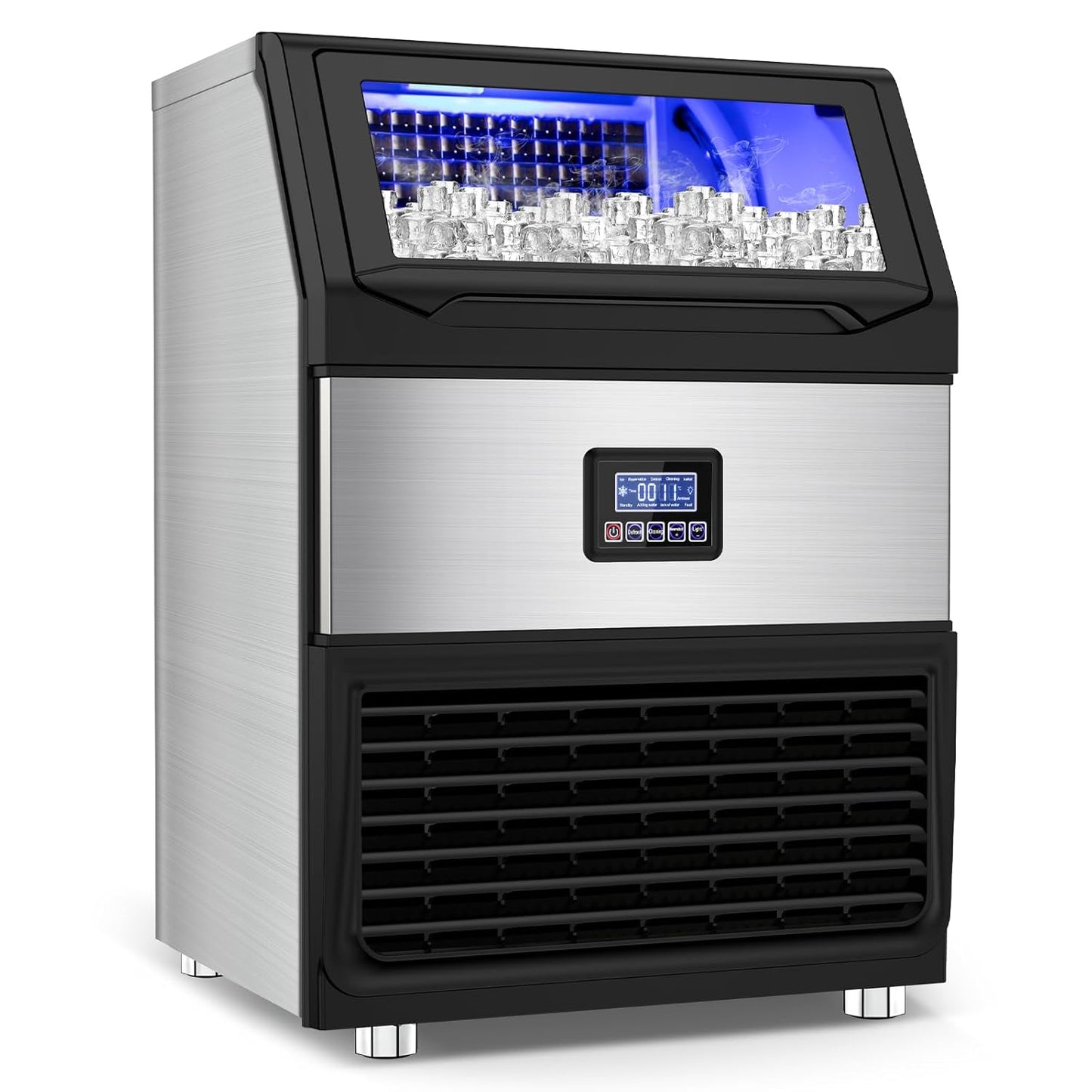 300LBS/24H Commercial Ice Maker: Fast Ice Production & Self-Cleaning