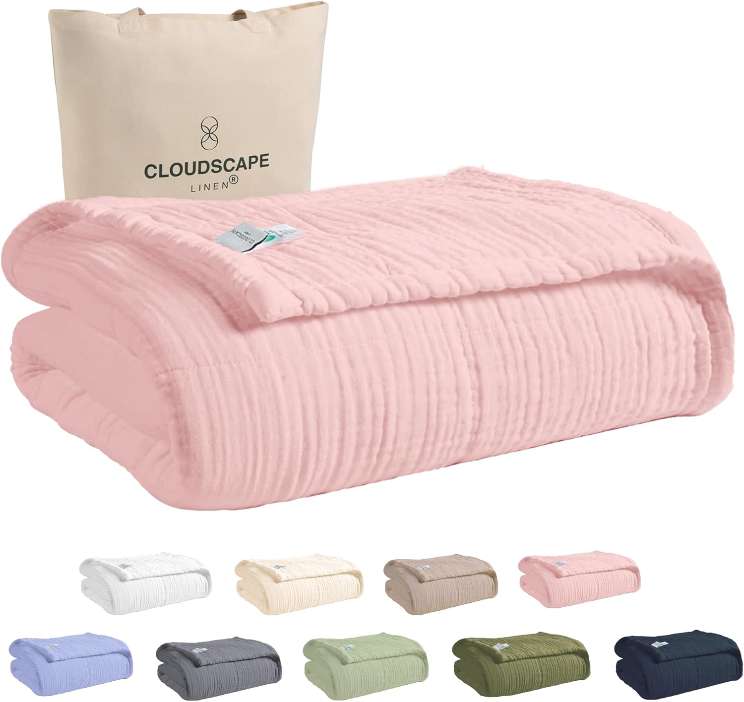 Cloud Scape Linen 100% Cotton Muslin Blanket King Size Comfort