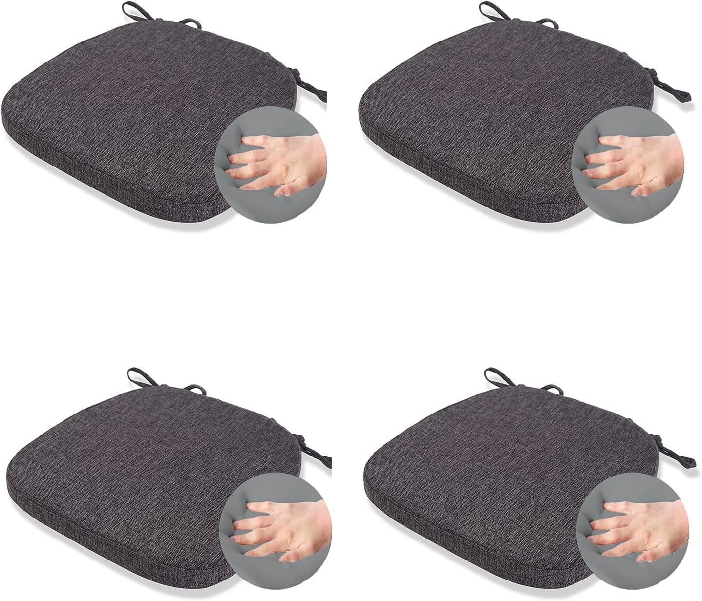 Chair Cushion with Ties for Dining Chairs - Memory Foam Comfort