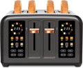 4-Slice Dark Metallic Toaster with Touch Screen - SEEDEEM