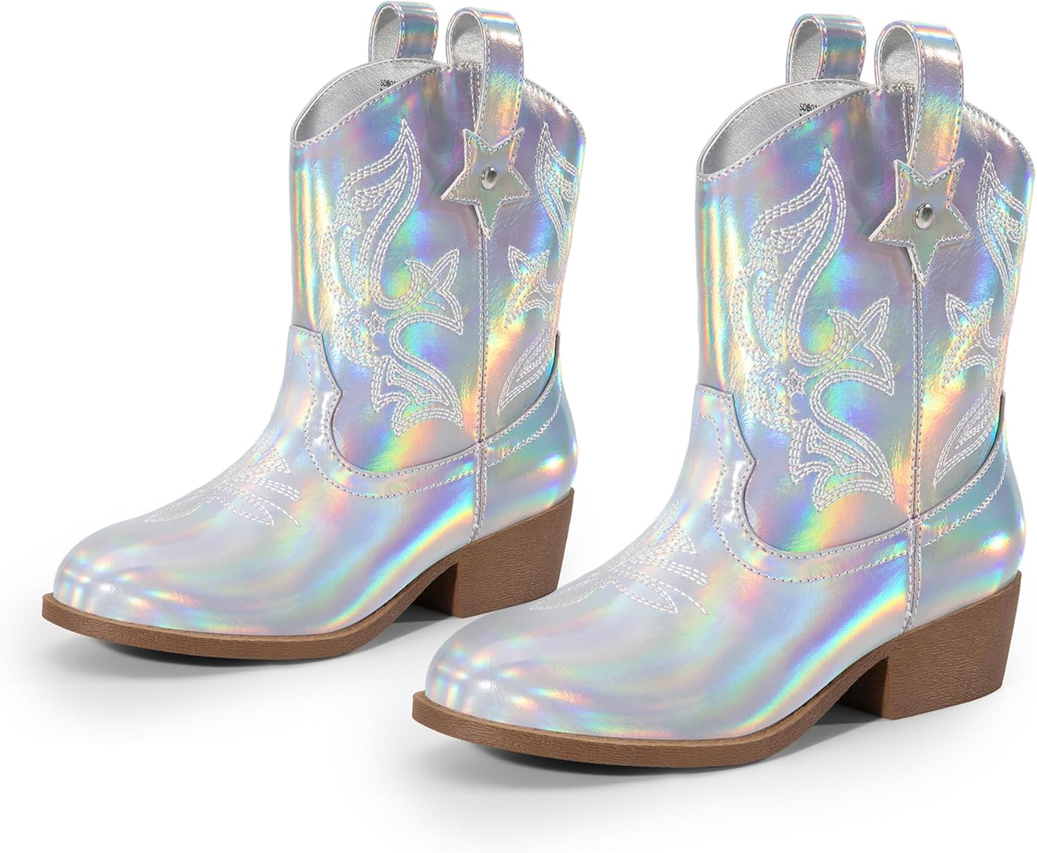 DREAM PAIRS Girls Cowgirl Boots with Embroidered Western Style