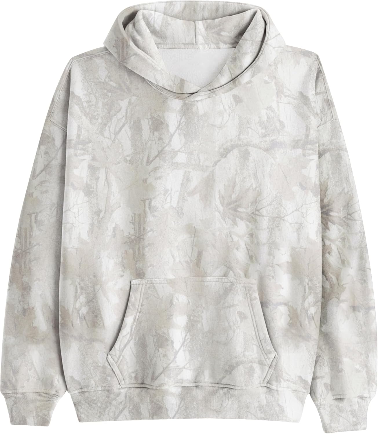 Camo Fleece Oversized Hoodie - Cozy Drop Shoulder Style
