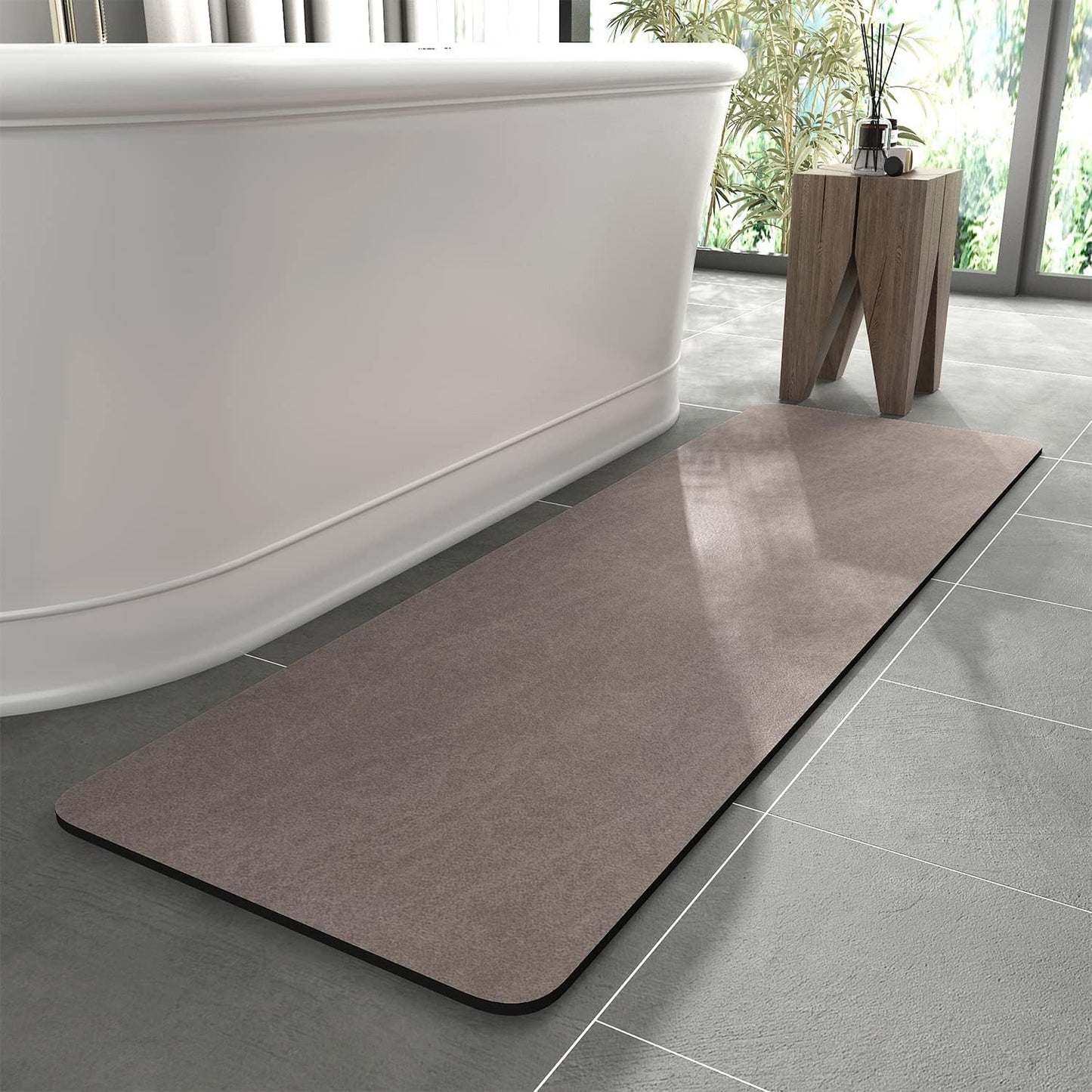 MontVoo Bath Mat Rug with Rubber Backing for Non-Slip Safety