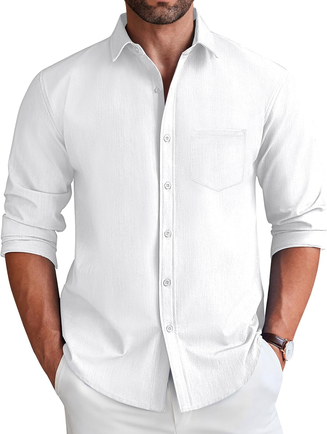 COOFANDY Men's Long Sleeve Button Down Shirt for Casual Style