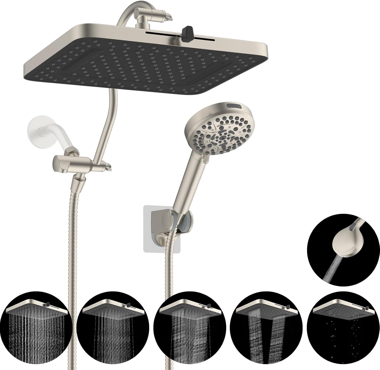 Hibbent 5-Spray 13-Inch Shower Head for Luxurious Showers