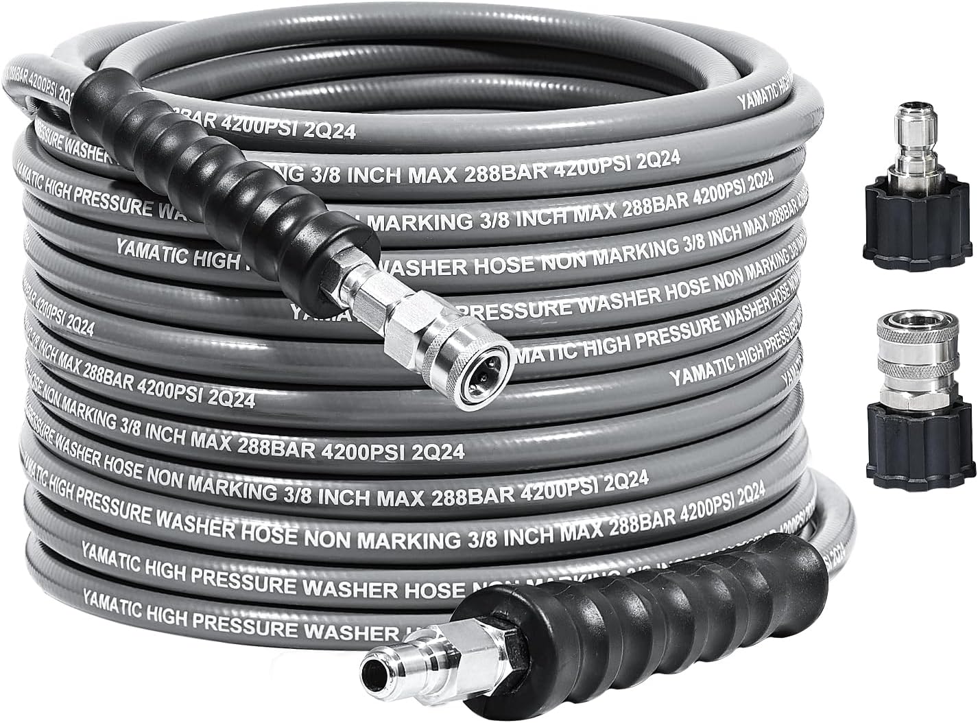 YAMATIC 3/8 Pressure Washer Hose 50FT for High Pressure Use