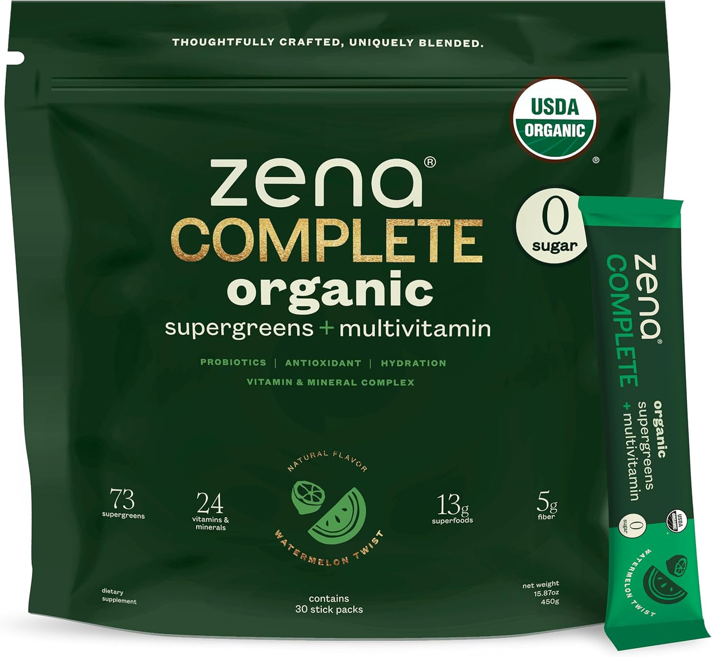 Zena Complete Organic Super Greens Powder for Daily Nutrition