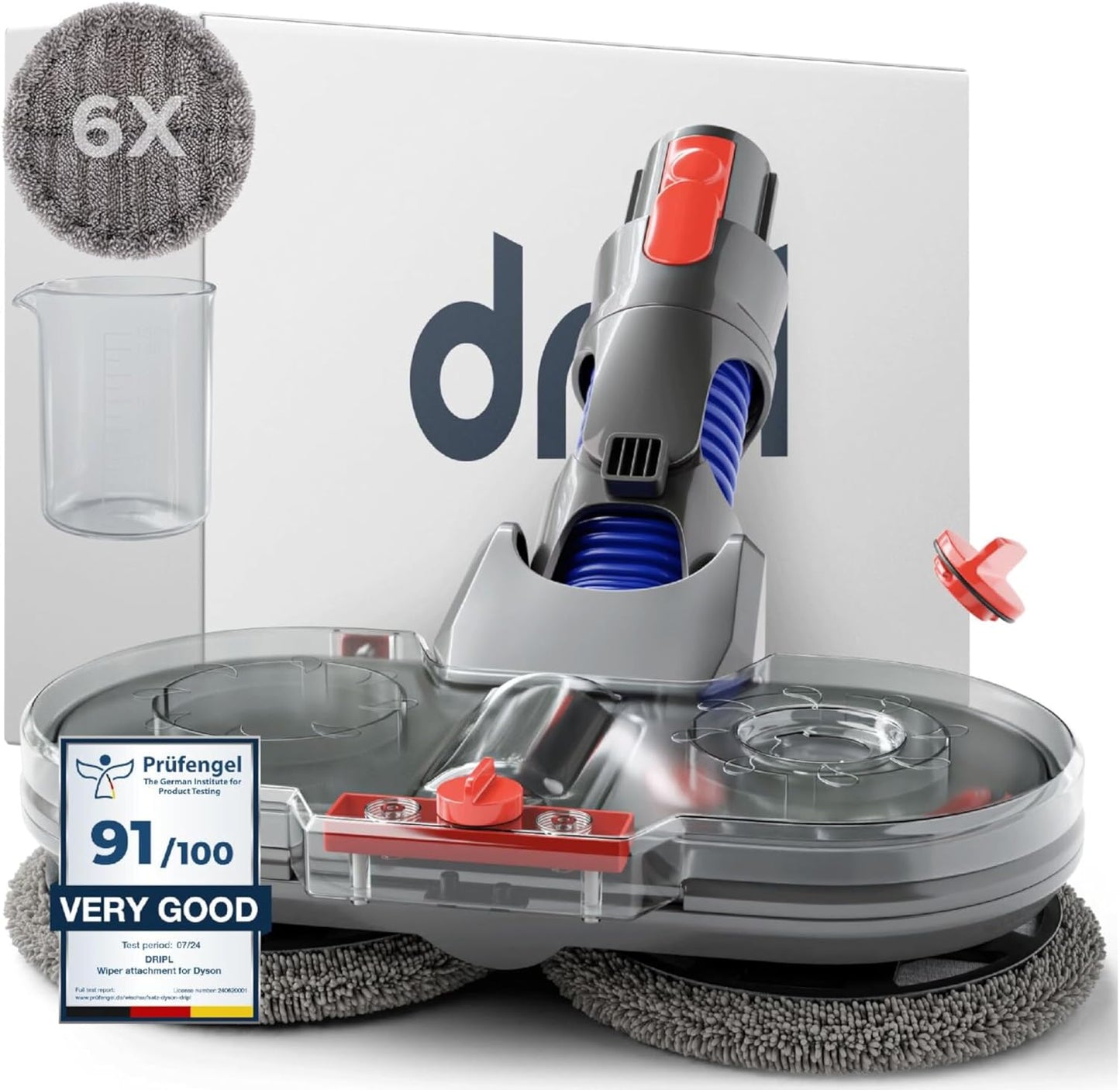 Dripl Electric Floor Mop: Compatible with Dyson, 6 Pads Included