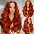 Reddish Brown 13x6 Lace Front Human Hair Wig 20in - Natural Look