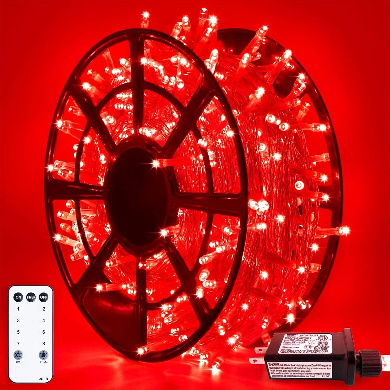 500 LED Red Christmas Lights for Indoor Outdoor Decor