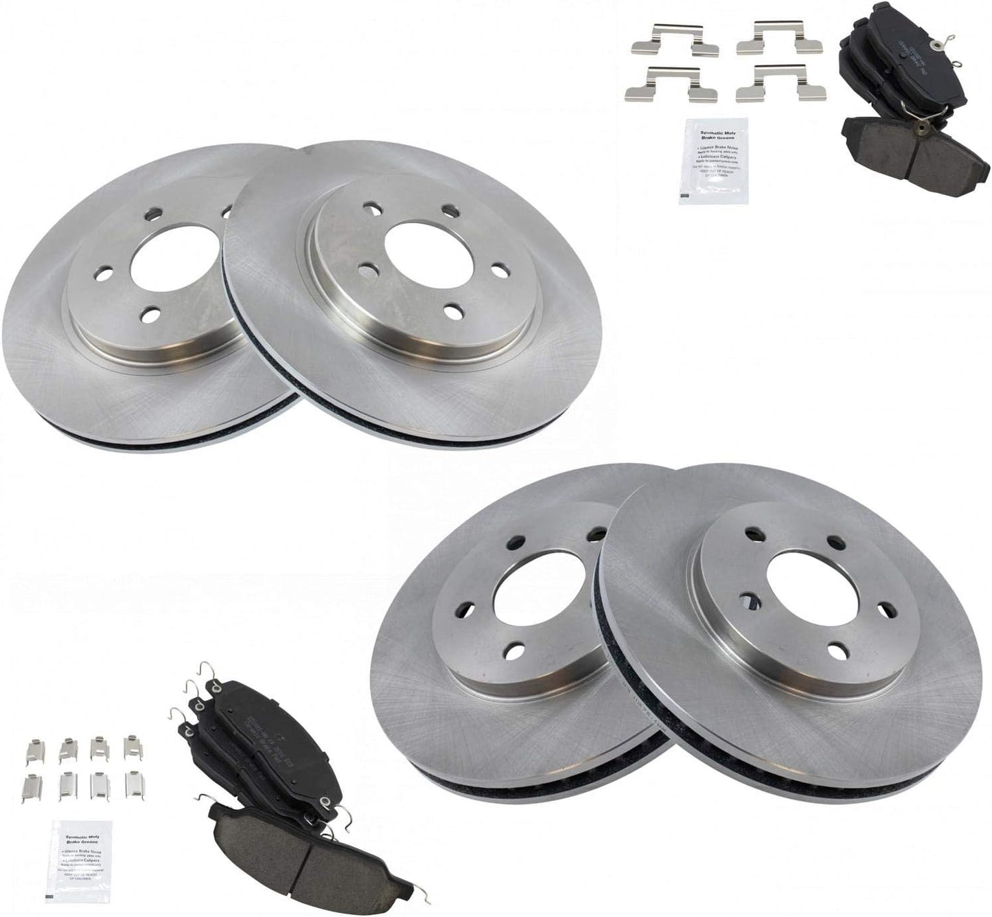TRQ Front and Rear Brake Pad & Rotor Kit for 2005-2010 Mustang