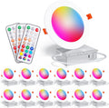 Recessed Lighting 4 in RGBCW Color Changing Canless LED - Remote