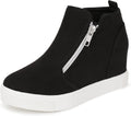 Girls Wedge Sneakers High Top Platform Shoes - Hidden Wedge Comfort 1