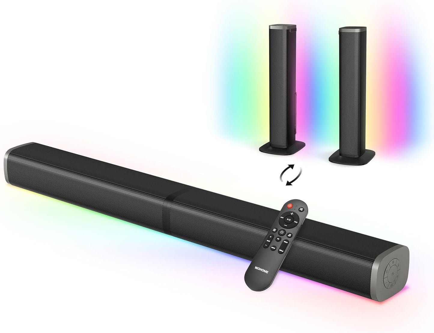 Wohome 2.2 Sound Bar for Smart TV with Built-in Subwoofers