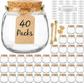 Syntic 40 Pack Small Glass Jars with Cork Lids - Versatile 7oz Mason