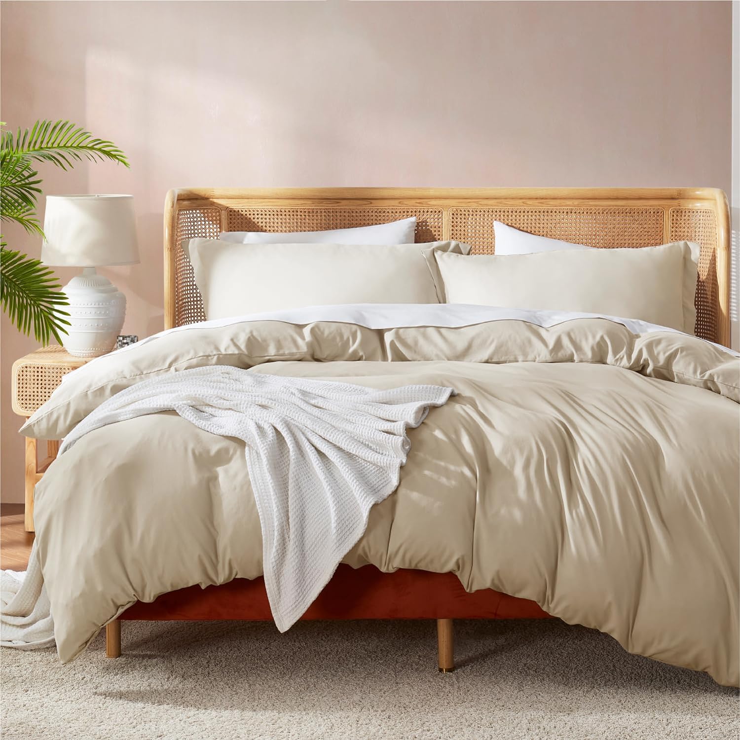 Nestl Beige Cream King Size Duvet Cover Set for Ultimate Comfort