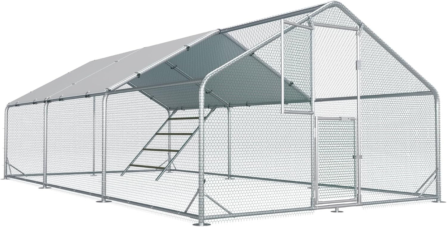 Large Chicken Coop with Feeding Door for 20-30 Chickens