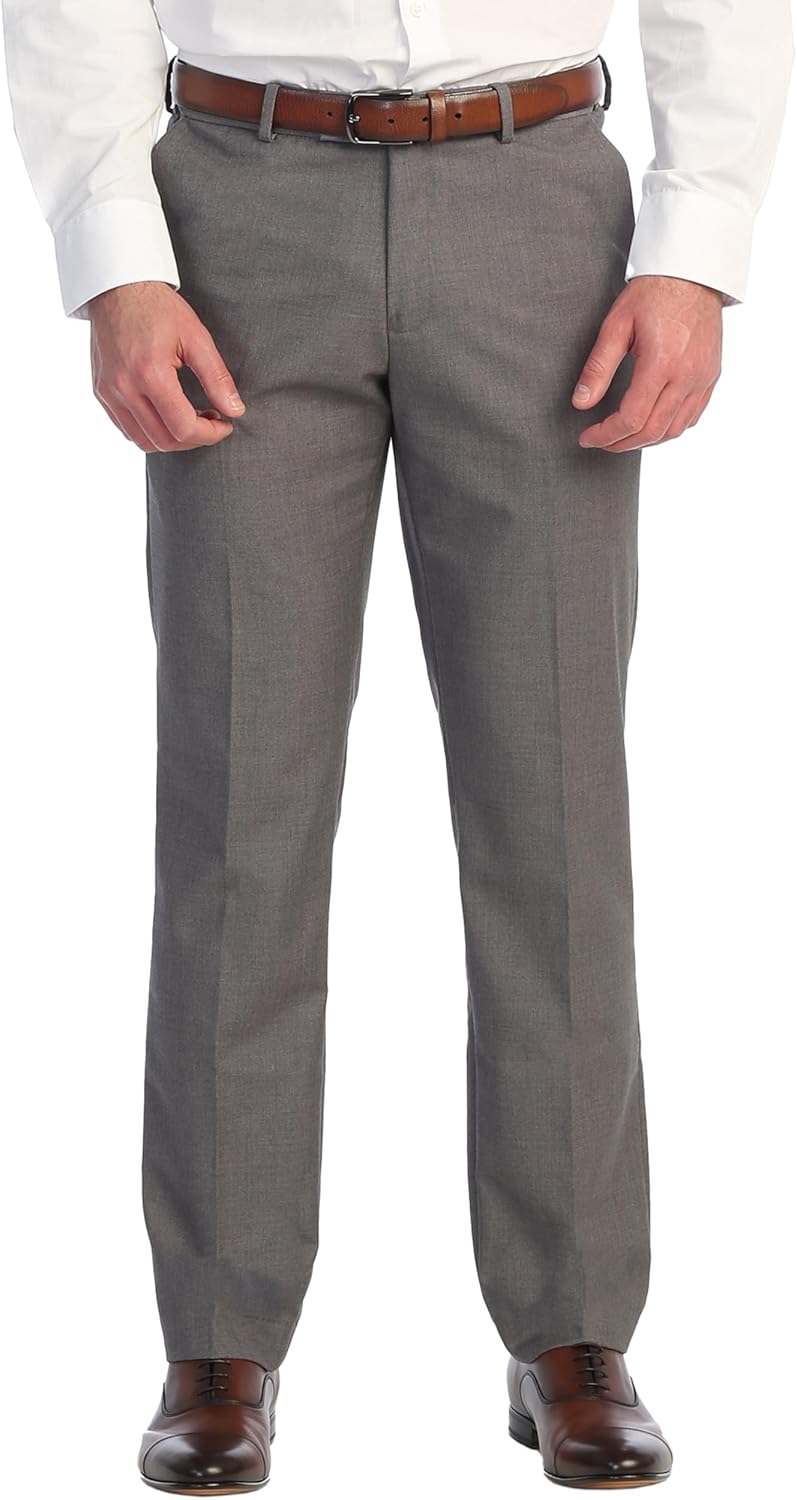 Gioberti Men's Hidden Expandable Waist Dress Pants for Comfort