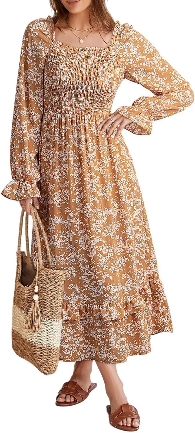 Dokotoo Boho Dresses for Women 2025 Floral Maxi Dress Style