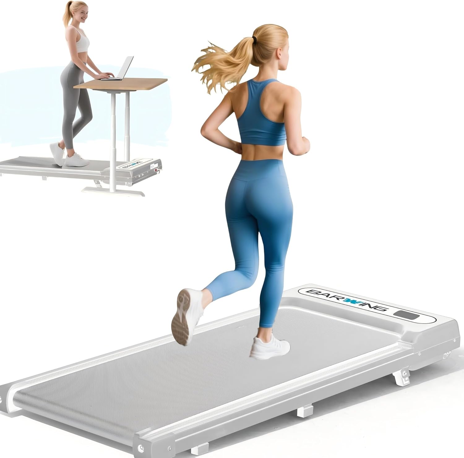 BARWING 6.5MPH Walking Pad Treadmill for Home and Office