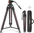 Video Camera Tripod 79in with Fluid Head - Tall, Stable Support
