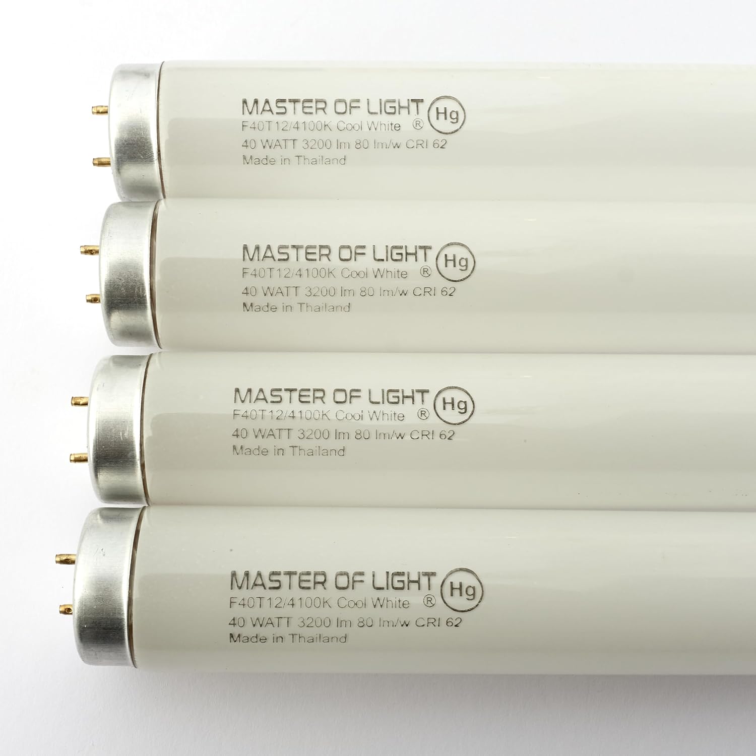 F40CW 4 Pack 4ft Fluorescent Tube Light Bulb 40W Cool White