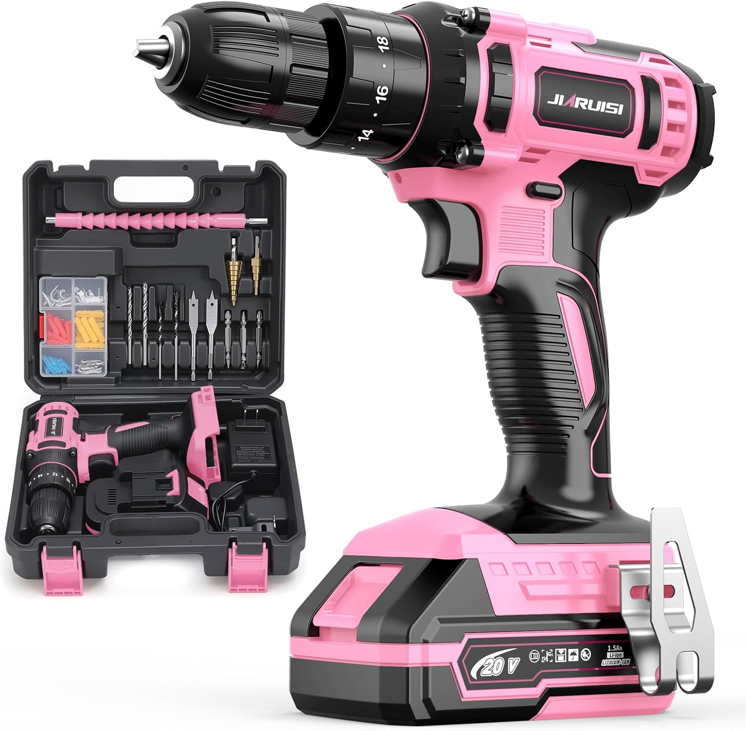 20V Cordless Drill Set with Battery Charger and 72 Driver Bits