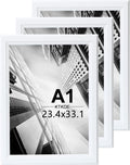 A1 Picture Frame Set of 3 23.4 x 33.1in White Poster Frames