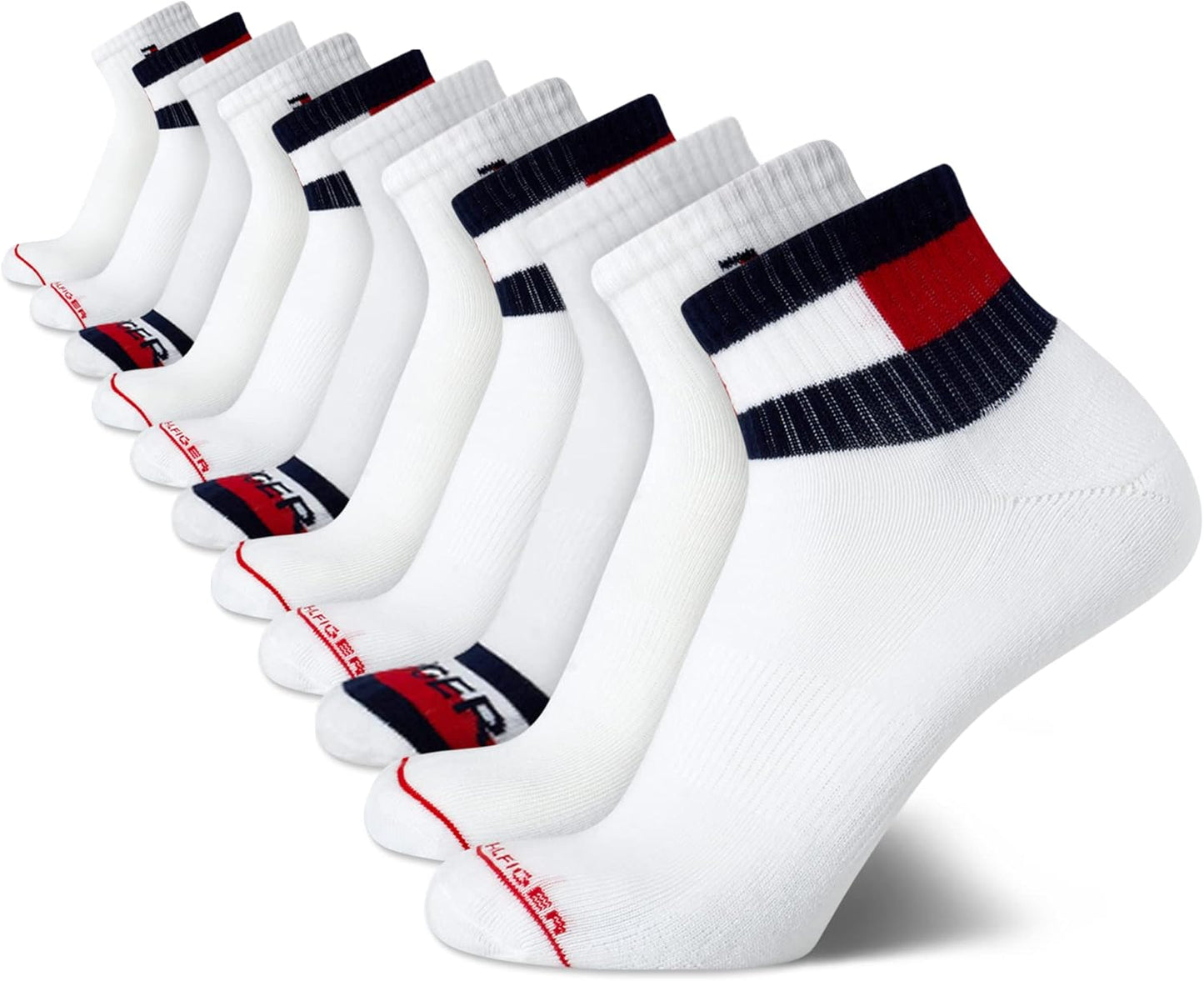 Tommy Hilfiger Mens Quarter Socks - Cushioned Performance 12 Pack