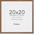 20x20 Picture Frame Solid Oak Wood Square Frame 20 x 20 - Tempered