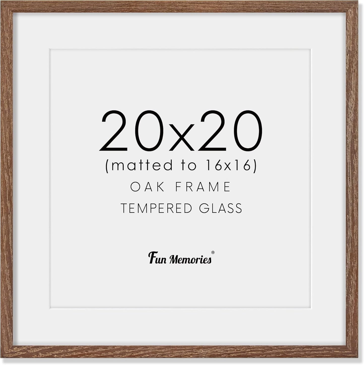 20x20 Picture Frame in Solid Oak Wood for Home Decor
