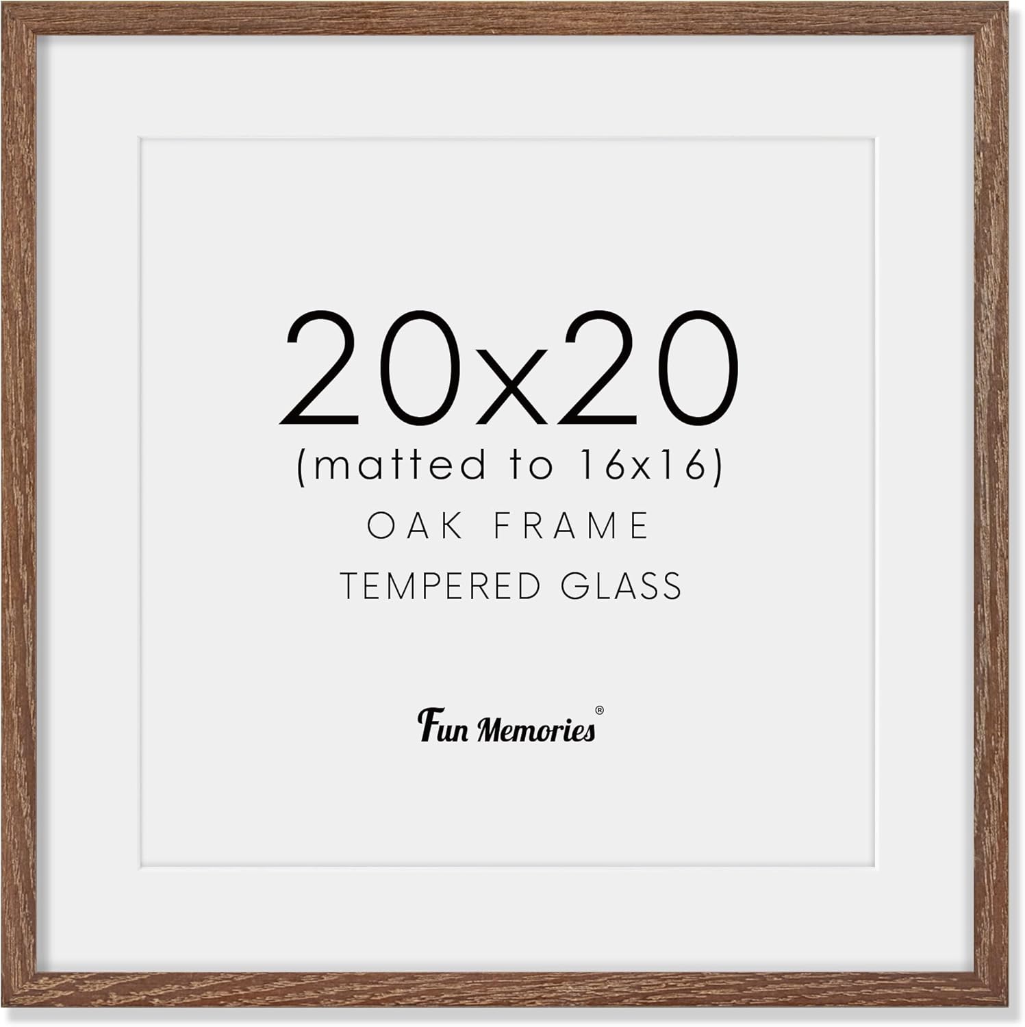 20x20 Picture Frame in Solid Oak Wood for Home Decor